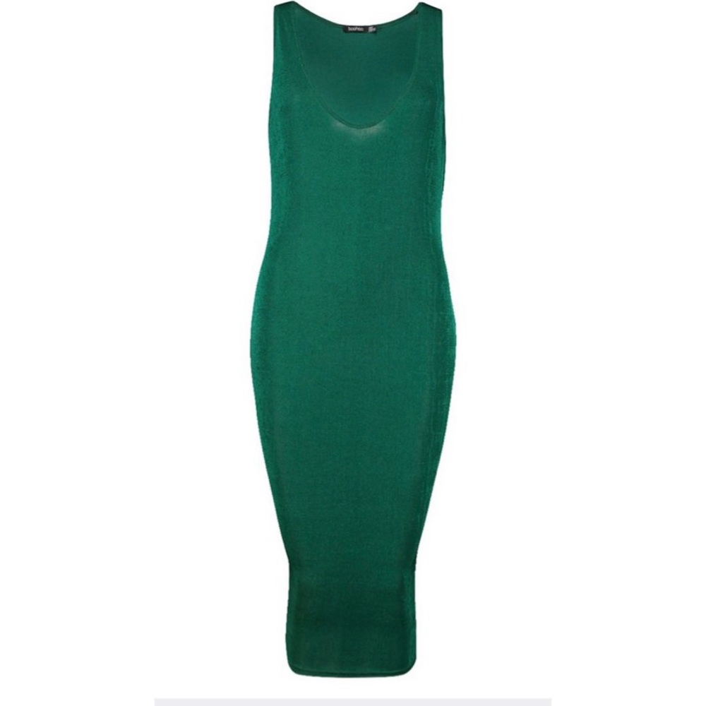 🔥 Boohoo Green Body Con Stretch Dress - Picture 4 of 4